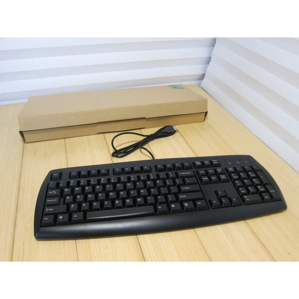 NOS AOpen Black KB825B 90.00029.25BU 104 Normal Keys USB Wired Keyboard (1 of 2)